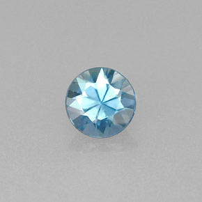 0.68 ct Blue Zircon Gemstone, Zircon Gem in Diamond-Cut Shape for Sale.