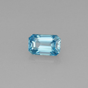 0.94 ct Blue Zircon Stone, Natural Zircon in Octagon Facet Shape for Sale