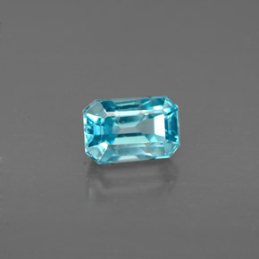 1.22 ct Blue Zircon Gemstone, Zircon Gem in Octagon Facet Shape for Sale.