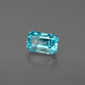 1.22 ct Blue Zircon Stone, Natural Zircon in Octagon Facet Shape for Sale