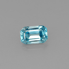 0.97 ct Blue Zircon Gemstone, Zircon Gem in Octagon Facet Shape for Sale.