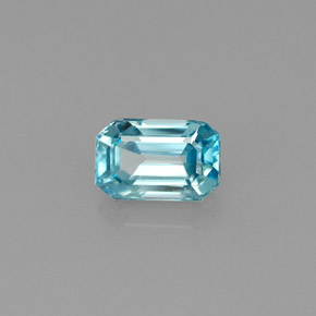 0.97 ct Blue Zircon Stone, Natural Zircon in Octagon Facet Shape for Sale