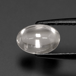 1.72 ct White Zircon Gemstone, Zircon Gem in Oval Cabochon Shape for Sale.