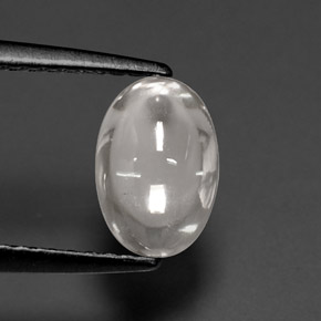1.72 ct White Zircon Stone, Natural Zircon in Oval Cabochon Shape for Sale