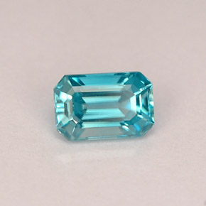 0.90 ct Blue Zircon Gemstone, Zircon Gem in Octagon Facet Shape for Sale.
