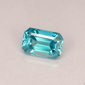 0.90 ct Blue Zircon Stone, Natural Zircon in Octagon Facet Shape for Sale
