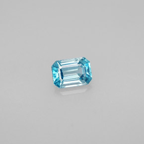 1.02 ct Blue Zircon Gemstone, Zircon Gem in Octagon Facet Shape for Sale.