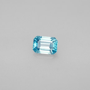 1.02 ct Blue Zircon Stone, Natural Zircon in Octagon Facet Shape for Sale