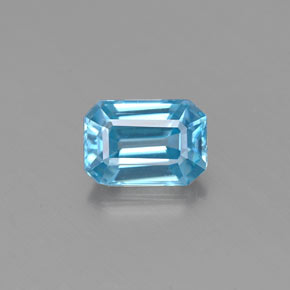 0.86 ct Blue Zircon Gemstone, Zircon Gem in Octagon Facet Shape for Sale.