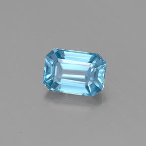 0.86 ct Blue Zircon Stone, Natural Zircon in Octagon Facet Shape for Sale