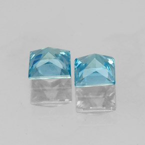 Zircon Gemstone in 4 x 4 mm (calibrated) Size for Sale, Zircon Stone in Blue Color
