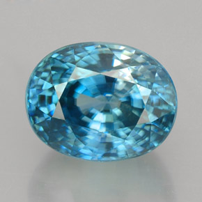 5.80 ct Blue Zircon Gemstone, Zircon Gem in Oval Facet Shape for Sale.