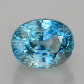 5.80 ct Blue Zircon Stone, Natural Zircon in Oval Facet Shape for Sale