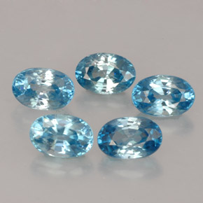 4.36 ct Blue Zircon Gemstone, Zircon Gem in Oval Facet Shape for Sale.