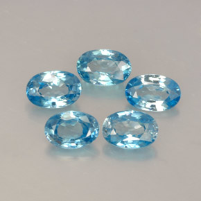 3.83 ct Blue Zircon Gemstone, Zircon Gem in Oval Facet Shape for Sale.