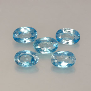 3.83 ct Blue Zircon Stone, Natural Zircon in Oval Facet Shape for Sale