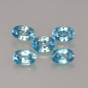 3.87 ct Blue Zircon Stone, Natural Zircon in Oval Facet Shape for Sale