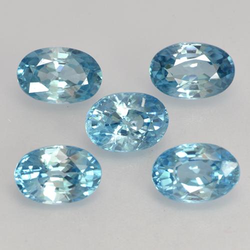 4.08 ctw Blue Zircon Stones, Natural Zircon in Oval Facet Shape for Sale