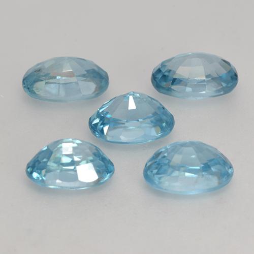 Zircon Gemstones in 6.2 x 4.2 mm Size for Sale, Zircon Stones in Greenish Blue Color