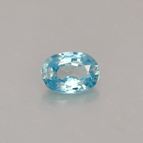 0.70 ct Blue Zircon Gemstone, Zircon Gem in Oval Facet Shape for Sale.