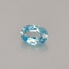 0.70 ct Blue Zircon Stone, Natural Zircon in Oval Facet Shape for Sale