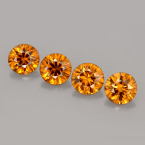 3.89 ct Orange Zircon Gemstone, Zircon Gem in Diamond-Cut Shape for Sale.