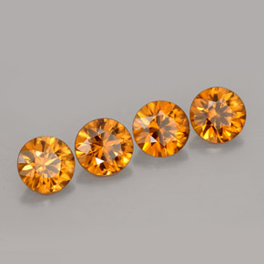 3.89 ct Orange Zircon Stone, Natural Zircon in Diamond-Cut Shape for Sale