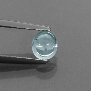 0.85 ct Blue Zircon Stone, Natural Zircon in Oval Cabochon Shape for Sale