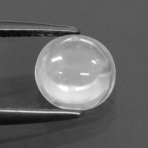 1.48 ct White Zircon Stone, Natural Zircon in Round Cabochon Shape for Sale