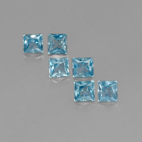 1.94 ct Blue Zircon Gemstone, Zircon Gem in Princess-Cut Shape for Sale.
