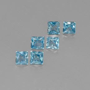1.94 ct Blue Zircon Stone, Natural Zircon in Princess-Cut Shape for Sale