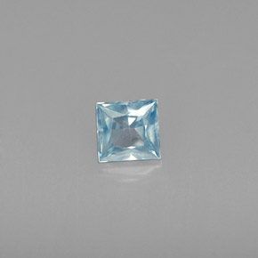 0.47 ct Blue Zircon Gemstone, Zircon Gem in Princess-Cut Shape for Sale.