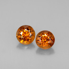 1.91 ct Orange Zircon Gemstone, Zircon Gem in Round Facet Shape for Sale.