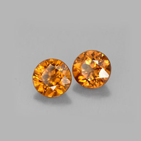 1.86 ct Orange Zircon Stone, Natural Zircon in Round Facet Shape for Sale