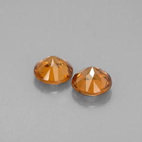 Zircon Gemstone in 5.5 mm Size for Sale, Zircon Stone in Orange Color