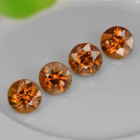 Naranja oscuro Circón Gema - 1.1ct Faceta Redonda (ID: 261091)