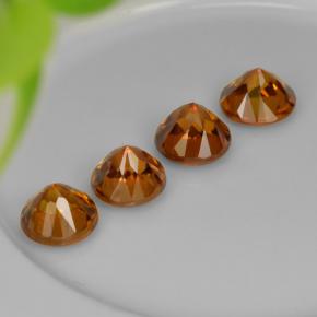 Zircon Gemstones in 5.6 mm Size for Sale, Zircon Stones in Deep Orange Color