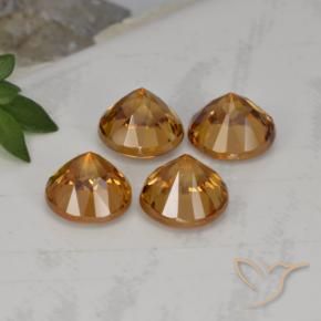 Zircon Gemstones in 5.5 mm (calibrated) Size for Sale, Zircon Stones in Orange Brown Color