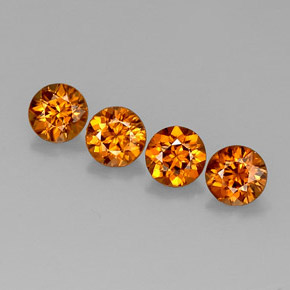 4.22 ct Orange Zircon Gemstone, Zircon Gem in Round Facet Shape for Sale.