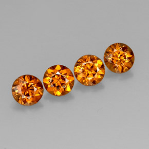 4.22 ct Orange Zircon Stone, Natural Zircon in Round Facet Shape for Sale