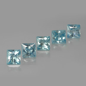 2.44 ct Blue Zircon Gemstone, Zircon Gem in Princess-Cut Shape for Sale.