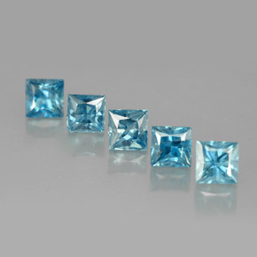 2.67 ct Blue Zircon Gemstone, Zircon Gem in Princess-Cut Shape for Sale.