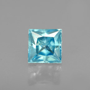 0.71 ct Blue Zircon Gemstone, Zircon Gem in Princess-Cut Shape for Sale.