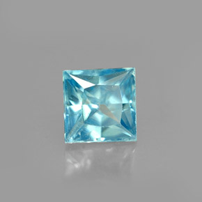 0.71 ct Blue Zircon Stone, Natural Zircon in Princess-Cut Shape for Sale