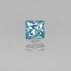 0.62 ct Blue Zircon Gemstone, Zircon Gem in Princess-Cut Shape for Sale.