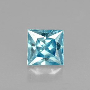 0.58 ct Blue Zircon Gemstone, Zircon Gem in Princess-Cut Shape for Sale.