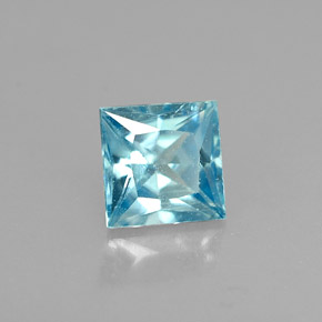 0.58 ct Blue Zircon Stone, Natural Zircon in Princess-Cut Shape for Sale
