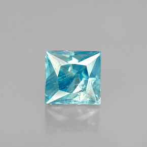 0.69 ct Blue Zircon Gemstone, Zircon Gem in Princess-Cut Shape for Sale.