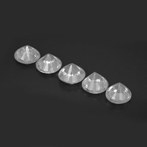 Zircon Gemstone in 5 mm (calibrated) Size for Sale, Zircon Stone in White Color