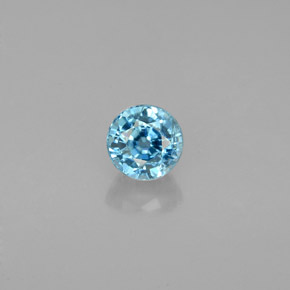 0.71 ct Blue Zircon Gemstone, Zircon Gem in Round Facet Shape for Sale.